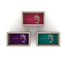 Libreria Sospesa a Cubi 3 Quadri Mensole Scaffali da Parete Muro Rovere Ufficio