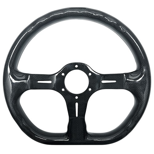 350mm Universal Carbon Fiber Racing Steering Wheel Flat Bottom Semicircle Jet - Picture 3 of 6