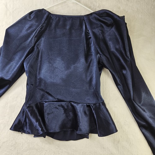 Milk Honey Top Bluse Damen Gr. L Large Blau Langarm 100% Polyester V-Ausschnitt - Bild 8 von 11