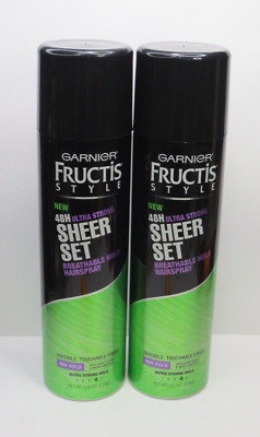 GARNIER FRUCTIS 48H ULTRA STRONG SHEER SET HAIRSPRAY 9.5 OZ (2 PC LOT)