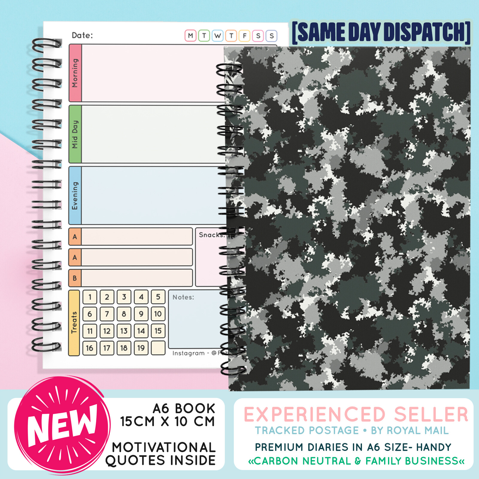 Food Diary Diet Journal SLIMMING  Compatible Weight Loss Tracker A6 LOG FP3