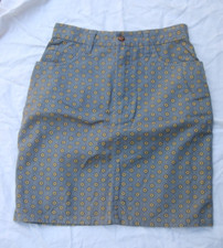 Vtg 80s Esprit Ditzy Floral Denim Midi Skirt 5/6 Floral Pockets High Waist