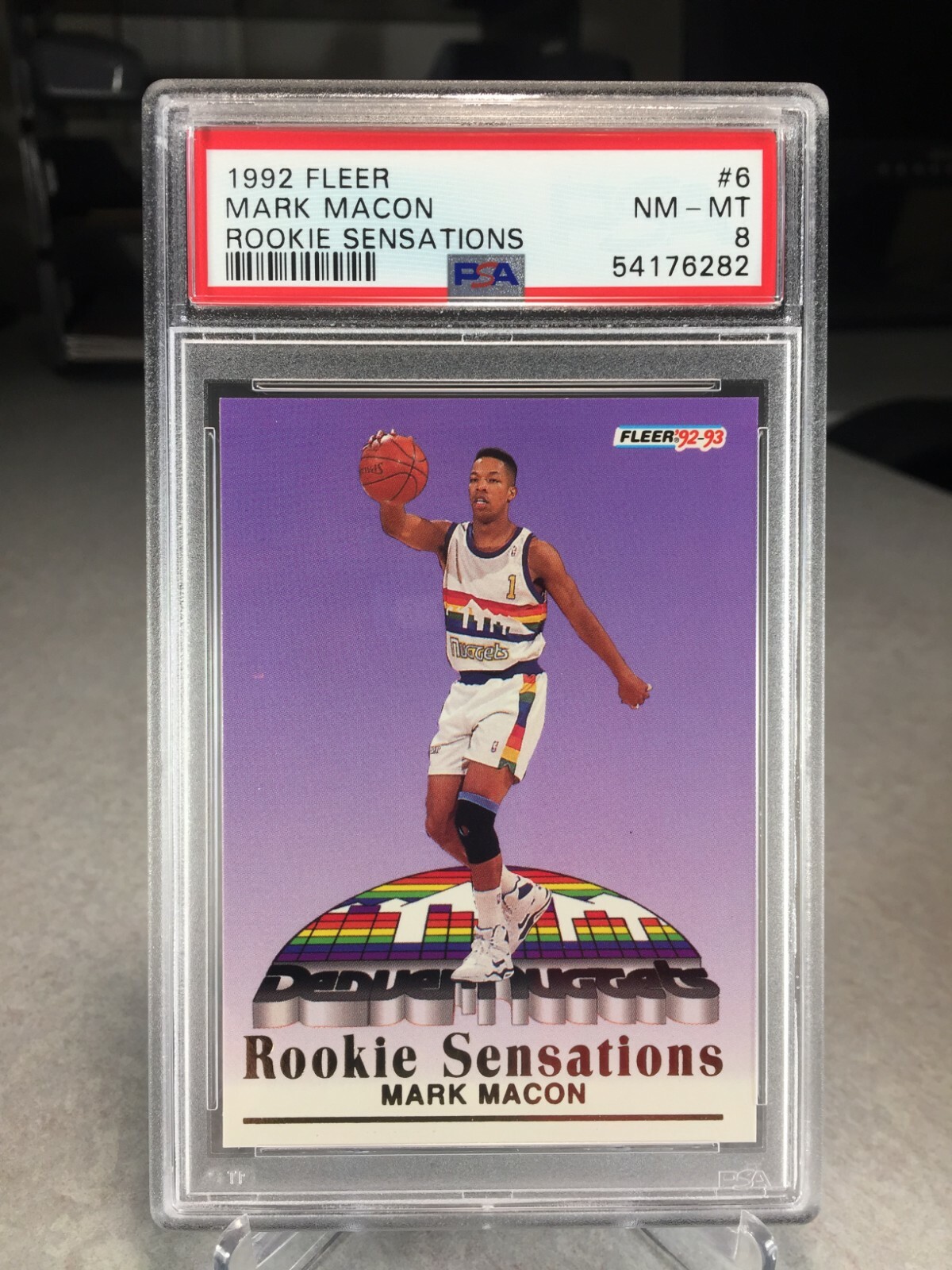 1992 Fleer Rookie Sensations Mark Macon #6 - PSA 8  POP 3 (only 5 graded higher)