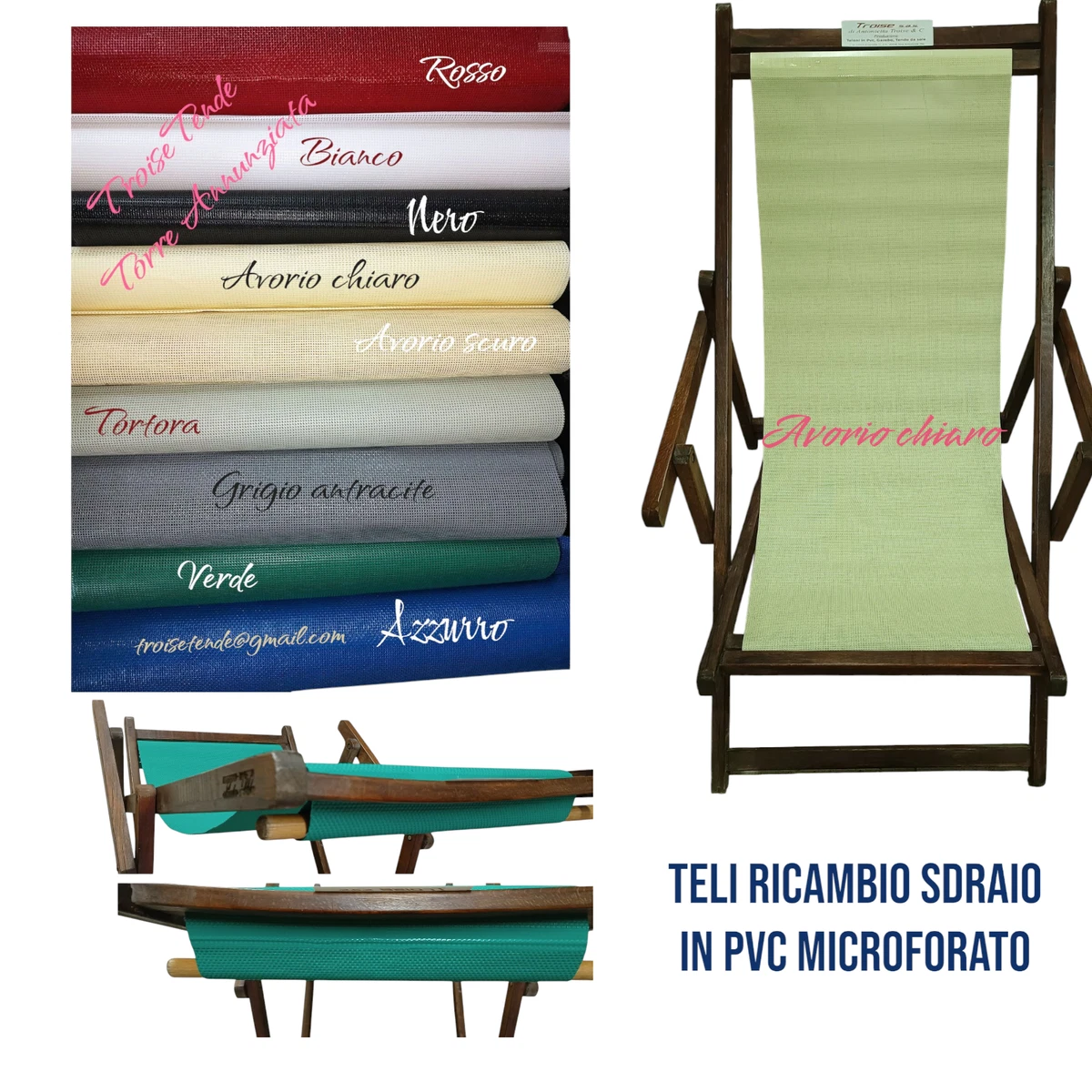 Elastico per sedia a sdraio universale 4 pezzi (2x2,2 m+2x1,4 m) per