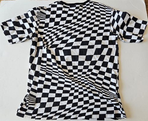 Wasted Youth Checkered T-Shirt, Black & White, Size XL - Imagen 3 de 8