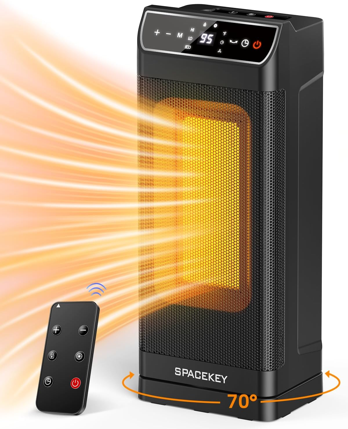 Energy-Efficient Indoor Space Heater with Thermostat & Remote Control