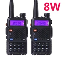 2PCS Baofeng UV-5R 8W CB Radio Station Walkie Talkie 10km Taki Vhf Uhf Ham Radio