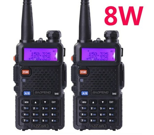 2 szt. Baofeng UV-5R 8W CB Radio Station Walkie Talkie 10km Taki Vhf Uhf Ham Radio