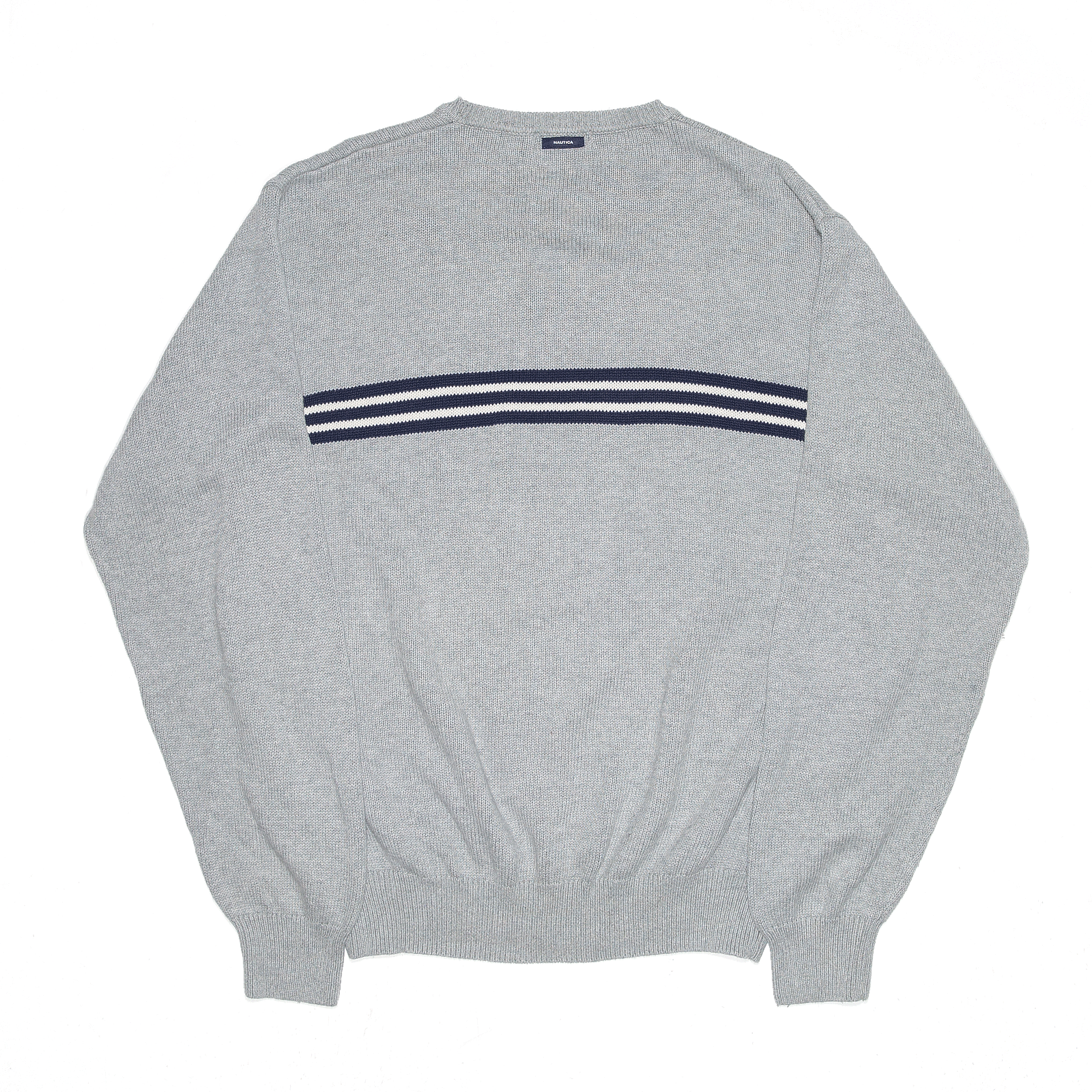 NAUTICA Mens Grey Striped Patterned Jumper XL eBay