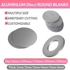 1-6mm Thick Aluminium Discs/Circles/Round Blanks (Precision Laser Cut) Ø50-300mm