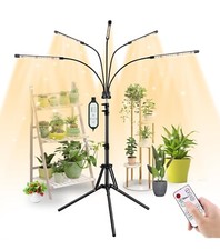 Plant Grow Light, Full Spectrum Adjustable Stand,3-Level Dimming, Timer, UV Lamp