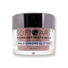 Sofi-Art Holographic Chrome Nail Glitter - Red Orange #GLS017 - 1 oz