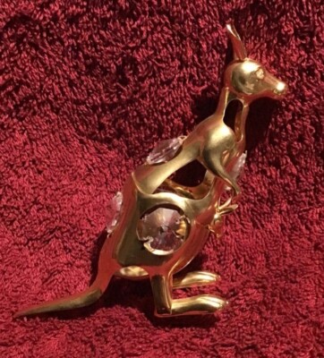 Crystal Temptations - 24K vergoldetes Känguru mit österreichischen Kristalleinsätzen