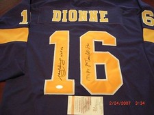 MARCEL DIONNE LOSANGELES KINGS HOF 92,1771 PTS PURPLE JSA/COA SIGNED JERSEY