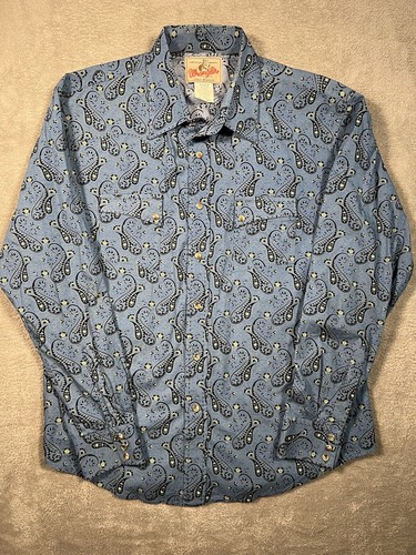 Camisa Wrangler Para Hombre Talla XL Azul Cachemira Perla Occidental A Presión Manga Larga MV1203M - Imagen 1 de 6