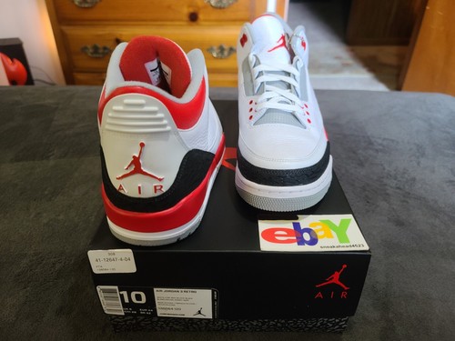 Air Jordan 3 Retro Fire Reds 2013 blanco/fuego rd-astilla-negro 136064 120 nuevo con etiquetas - Imagen 3 de 17