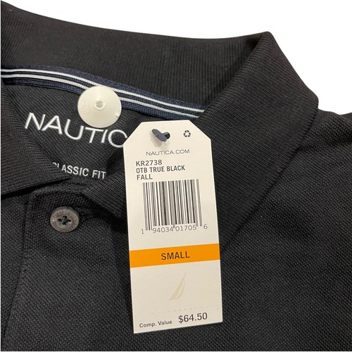 NWT Nautica Mens Classic Fit Solid Mesh Cotton Blend Long Sleeve Deck Polo Shirt - Picture 13 of 49