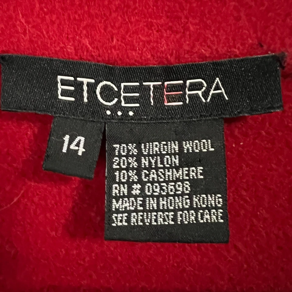 Blazer Chaqueta Roja Vintage Mujer M/L 39" Pecho Cinturón Lana Cachemira Mezcla Fieltro Foto 3 de 4