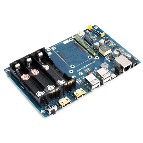 Waveshare PoE UPS Base Board for Raspberry Pi CM4, Gigabit Ethernet, Dual HDMI, 