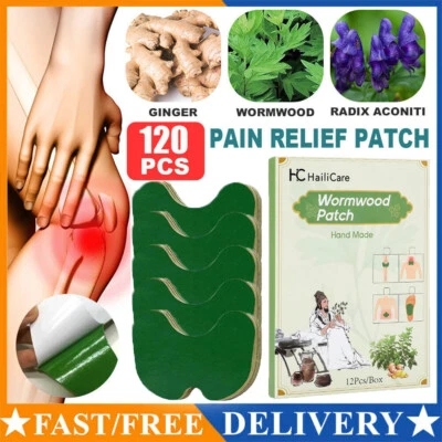 HAILICARE 120x Pain Relief Patches Wormwood Hot Moxibustion Patches Neck/Knee/Waist Joint