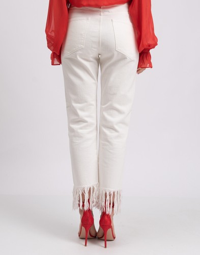 RRP €385 3X1 NYC Jeans W26 Fringe Cuffs Cropped Straight Leg Made in USA - Picture 4 of 8