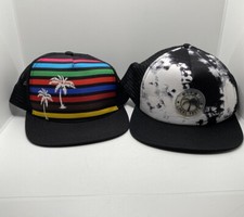 Set Of 2 Youth Foam Trucker Mesh Adjustable SnapBack Hats Skater Outdoor Rainbow