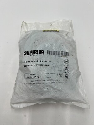 ( pack of 10) Superior Abrasives 3  Type R Quick Change Disc, 80 Grit, 40298