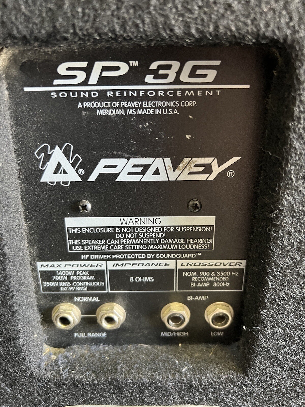 2 Peavey SP 3G speakers (PAIR) eBay
