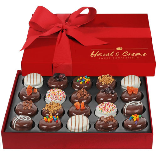 Cookie Gift - Chocolate Covered Cookie Gift Basket - Anniversary Dark Chocolate - Picture 8 of 12