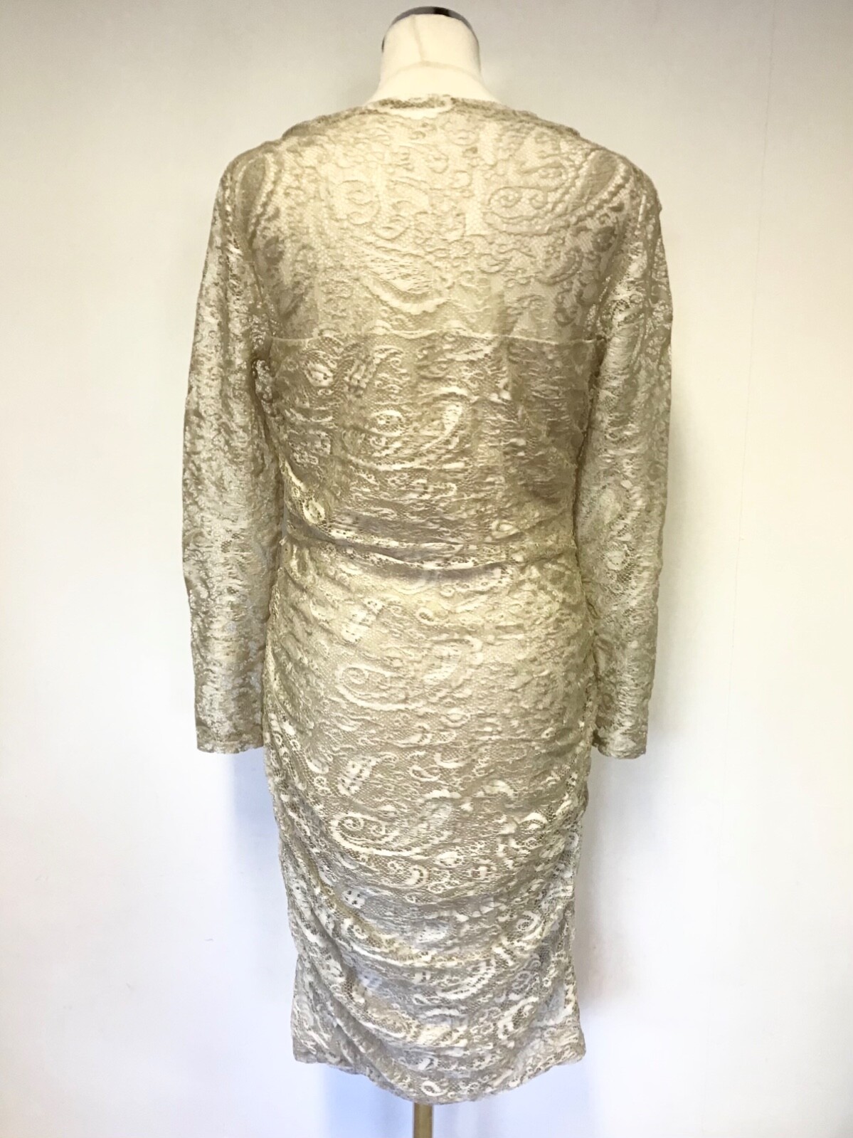 PHASE EIGHT CREAM LACE LONG SLEEVED SPECIAL OCCASION DRESS SIZE 14 eBay