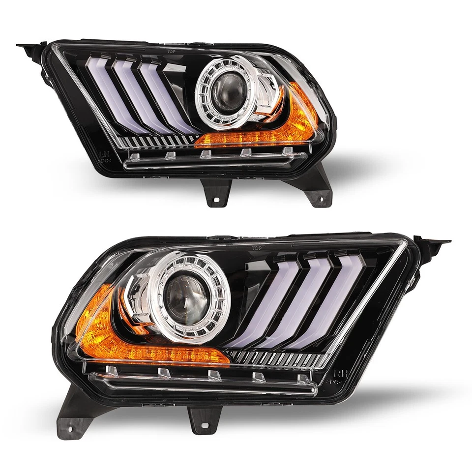For 2010-2012 Ford Mustang Headlights Sequential Signal LED Projector Headlamp - Image 4 of 4