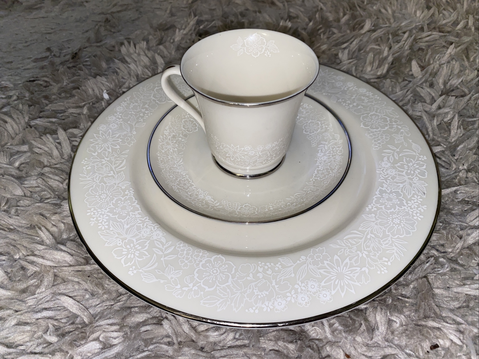 Vintage Gorham China Bridal Bouquet Dinner Plate ,  Cup & Saucer