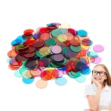 120pcs Transparent Color Counters Counting Bingo Chips Plastic Supplies Count- u