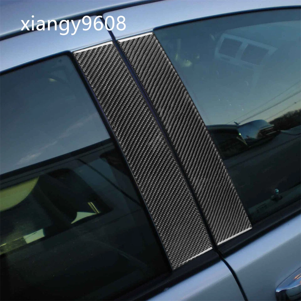 4×Soft Carbon Fiber Window B Pillar Post Panel Cover For Dodge Avenger 2008-2014 - Image 3 of 4