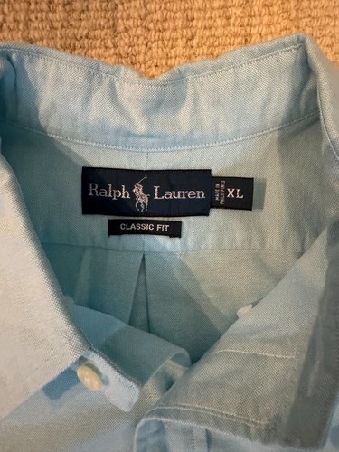 Ralph Lauren Custom Fit Men's Dress Shirt - Light Blue/Teal - Size Large - Picture 2 of 3