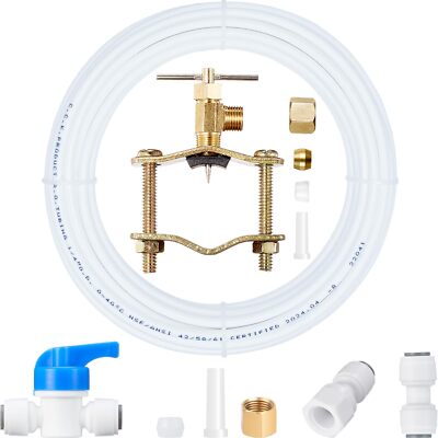 Complete Ice Maker Water Line Kit 25FT with Self Piercing Valve and Fittings