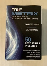TRUE Metrix Self Monitoring Blood Glucose Test Strips 50 Count Exp 12/22/2024
