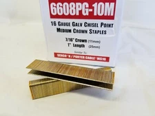 Spotnails 6608PG 16 Gauge 1" Leg x 7/16" Medium Crown Staples 10,000 Count