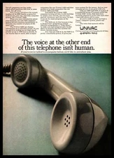 1968 UNIVAC 9400 Computer "The Voice On The Telephone Isn't Human" Print Ad