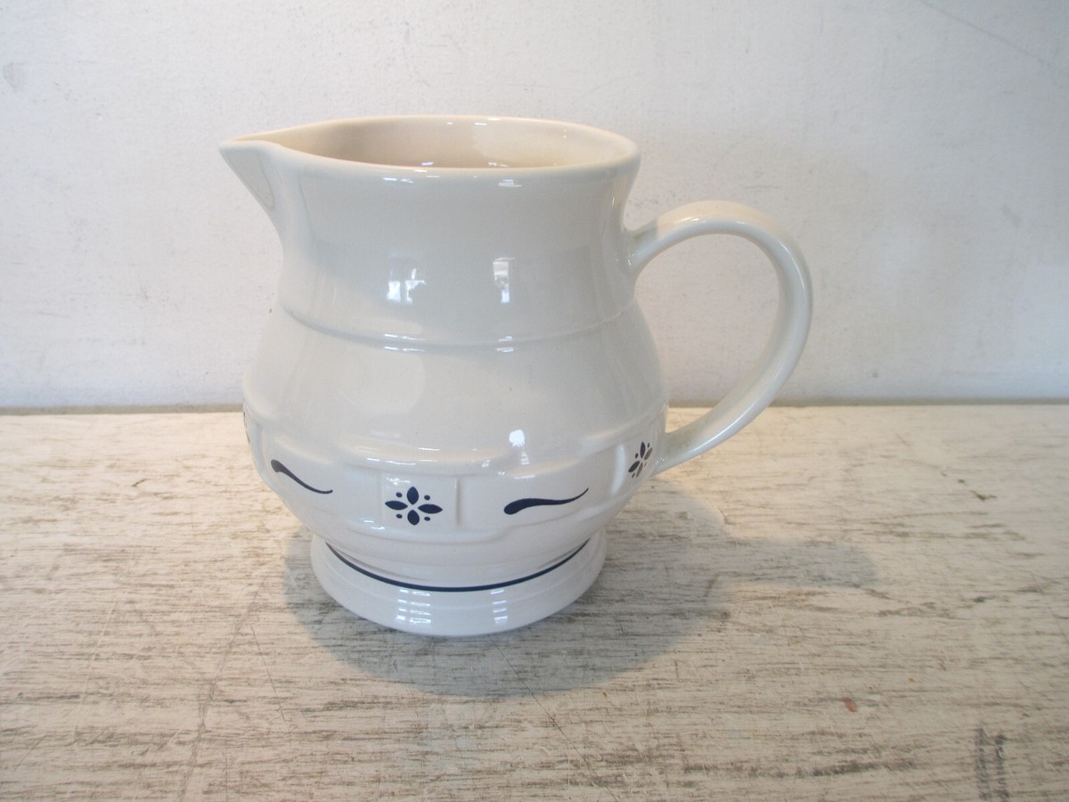 Longaberger Pottery Small Milk Pitcher in Woven Traditions Blue | eBay