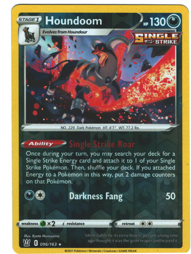gold houndoom pokemon card Houndoom 179/163 - Pokemon Card Battle Styles Single Strike - Gold Secret  Rare