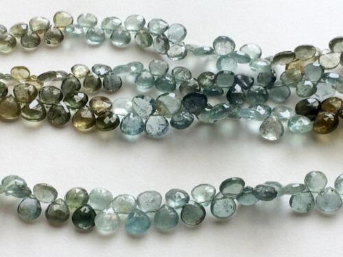 6-8 mm Moss Aquamarine Faceted Heart Beads, moss aquamarine faceted heart Bead - Picture 1 of 5