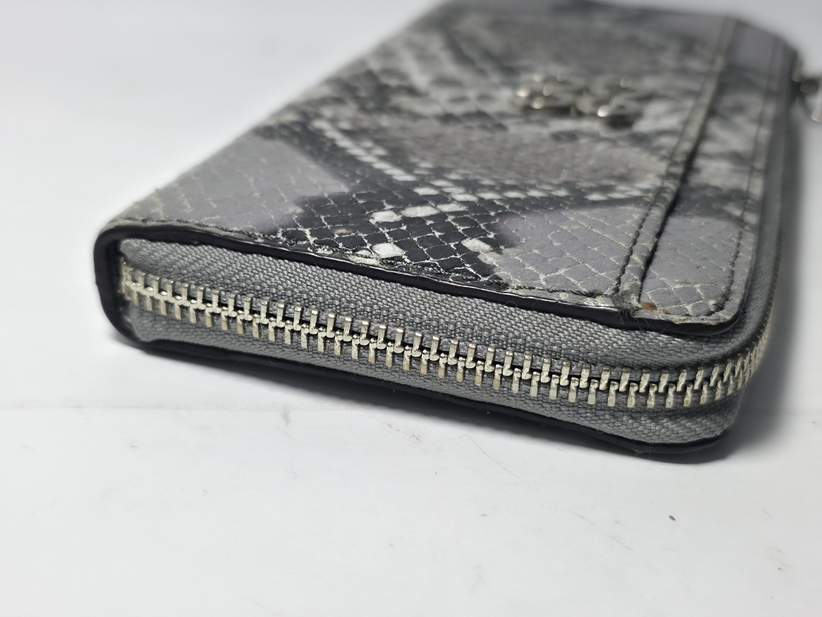 Coach Julia OP Art Embossed Python Print Zip Arou… - image 7