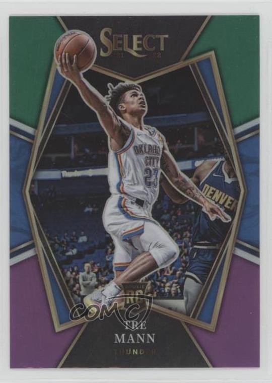 2021-22 Panini Select Premier Level Green White Purple Prizm Tre Mann #141 2u3