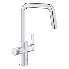 Grohe Filter Kitchen Tap Mixer Chrome Single Lever U Swivel Spout Modern Faucet