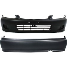 Bumper Covers Fascias Front And Rear For 99-00 Honda Civic Coupe And Sedan