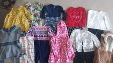 Girl's Pants Sets,1 Pr. Pjs, 2 Jackets And 2 Dresses Size 12 Month 18 Piece Lot