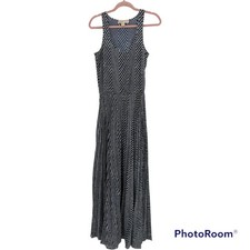 Michael Michael Kors Stripe Scoop Neck Maxi Dress Blue Size Small