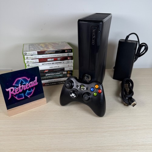 Microsoft Xbox 360 Slim Console 250GB Console Bundle 10 Giochi Controller HDMI, 2