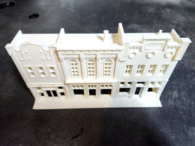3D Printed Main Street #1 Background Flat Building Set. HO Scale